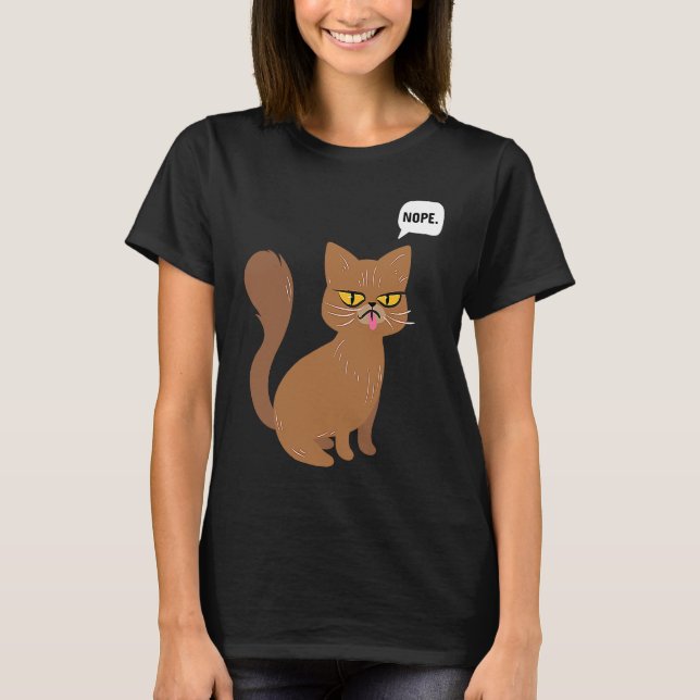 Camiseta Cat Nope Statement  Graphic (Frente)