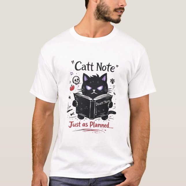 Camiseta Cat Note – Just as Planned Cat Parody (Frente)