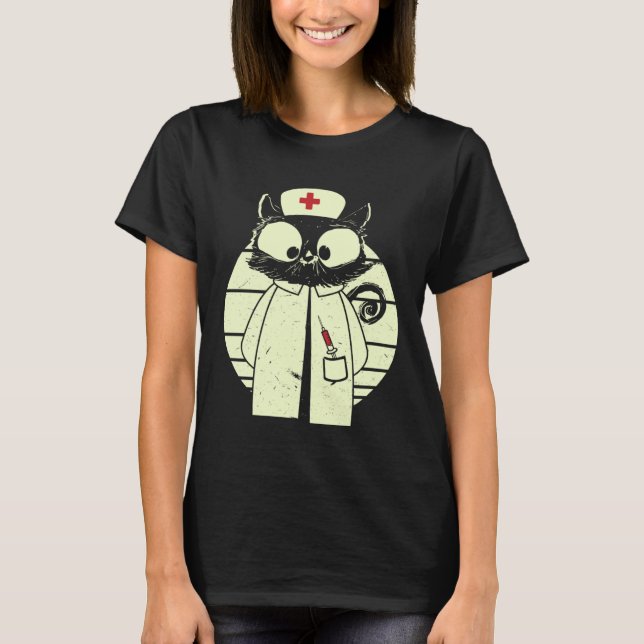 Camiseta Cat Nurse Cat Caregiver Disguise (Frente)