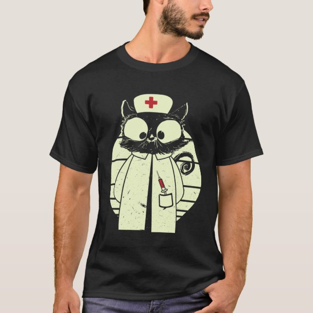 Camiseta Cat Nurse Cat Caregiver Disguise (Frente)