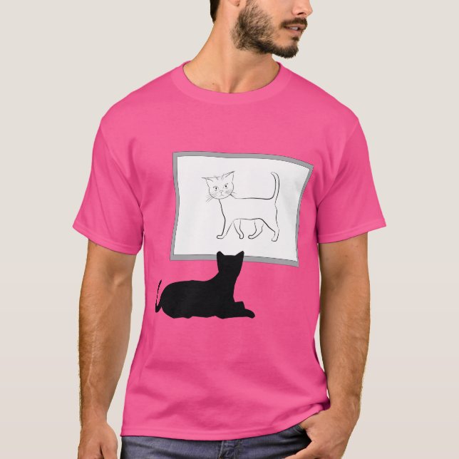 Camiseta Cat Observando arte de gato (Frente)