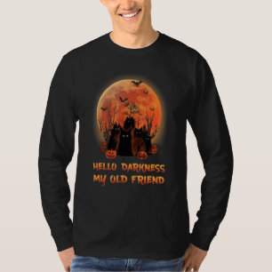 Camiseta Cat Olá Escuridão Meus Velhos Amigos Gato Negro