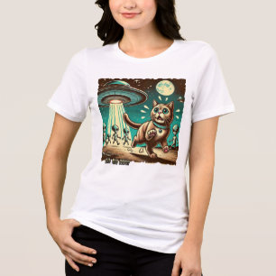 Camiseta Cat OVNI Selfie: Invasão de Vintage (T-shirt femin