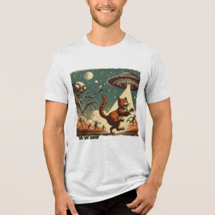 Camiseta Cat OVNI Selfie: Invasão de Vintage (T-shirt mascu