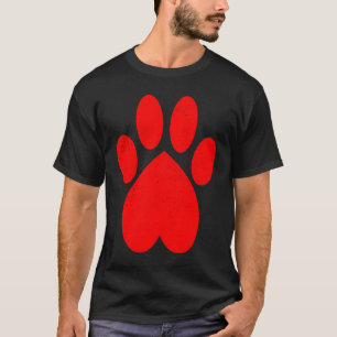 Camiseta Cat Paw Print Heartbeat Técnico Veterinário Cute