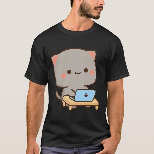 Camiseta Cat peach and goma Premium  (Frente)