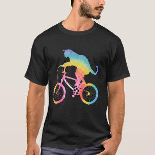 Camiseta Cat Pet Cycling Silhouette Bicycle Animal