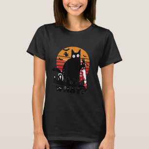 Camiseta Cat Pew Madafaka Black Cat Moon Vintage
