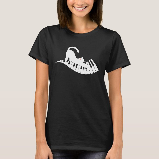 Camiseta Cat Piano Music   2 (Frente)