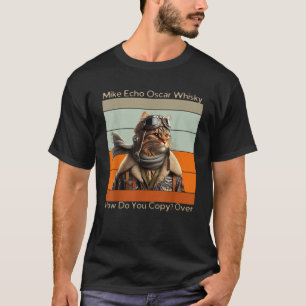 Camiseta Cat Pilot Mike Echo Oscar Whisky Como Você Copia U