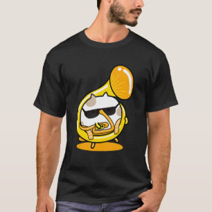 Camiseta Cat Playing Music Instrumento Francês Horn