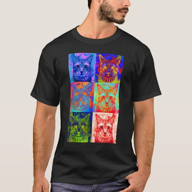 Camiseta Cat Pop Art (Frente)