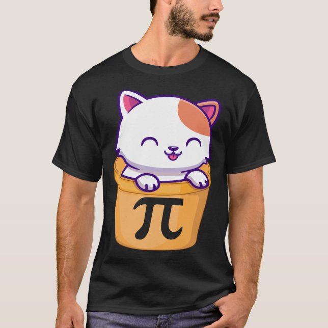 Camiseta Cat Pot Pi Day Funny Pi Day Kids teacher math Love (Frente)