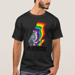 Camiseta Cat Priride Gato Giro Gato Cotovelo Gato Gato Gato