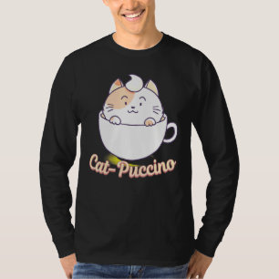 Camiseta Cat Puccino Cappucccino Gato Gatinho Café Bebida