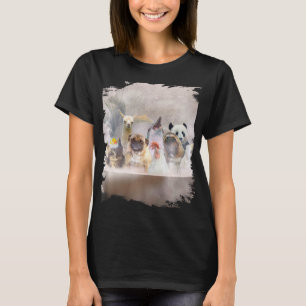 Camiseta Cat Pug Dog Galinha Llama Panda Dolphin Bath