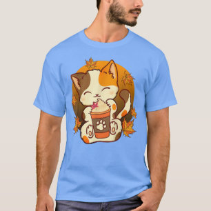 Camiseta Cat Pumpkin Spice Season Anime Kawaii Neko para Gi