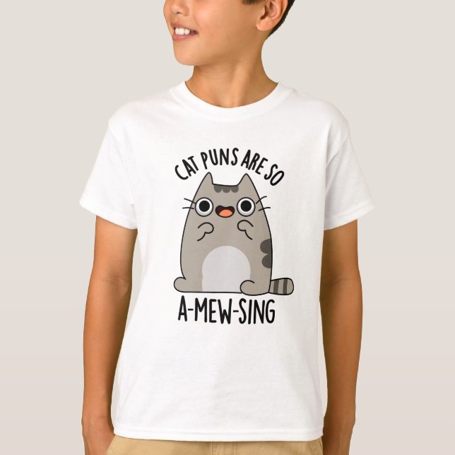 Camiseta Cat Puns ARe, Então, Canta-Mu Um Animal Engraçado (Frente)