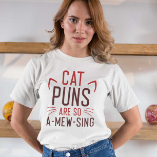 Camiseta Cat Puns É Tão Amewing
