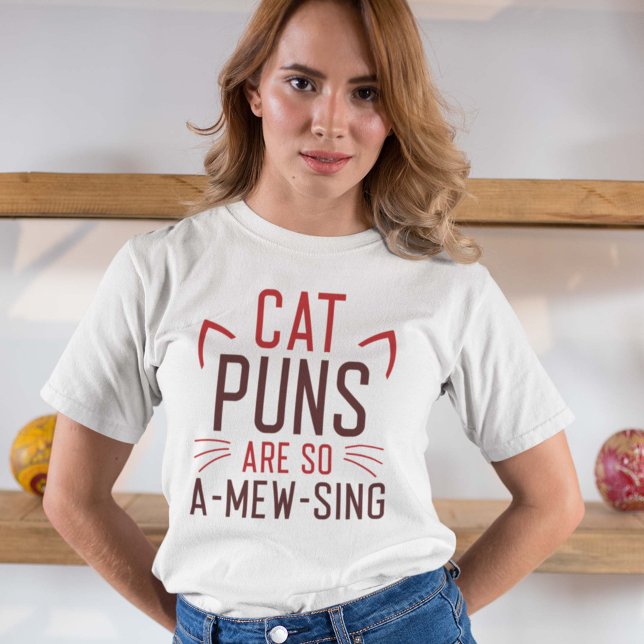 Camiseta Cat Puns É Tão Amewing (Criador carregado)