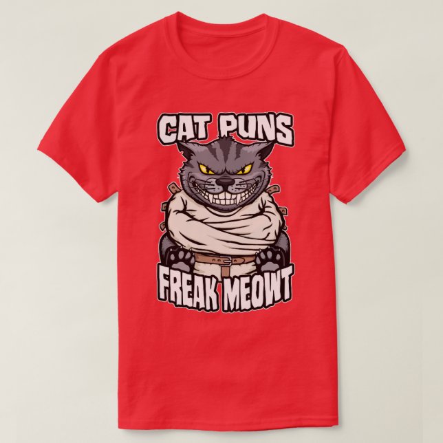 Camiseta Cat Puns Freak Meowt Crazy Gata Gente Engraçada Ga (Frente do Design)