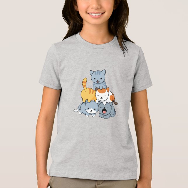 Camiseta Cat Pyramid - Group of Cats (Frente)