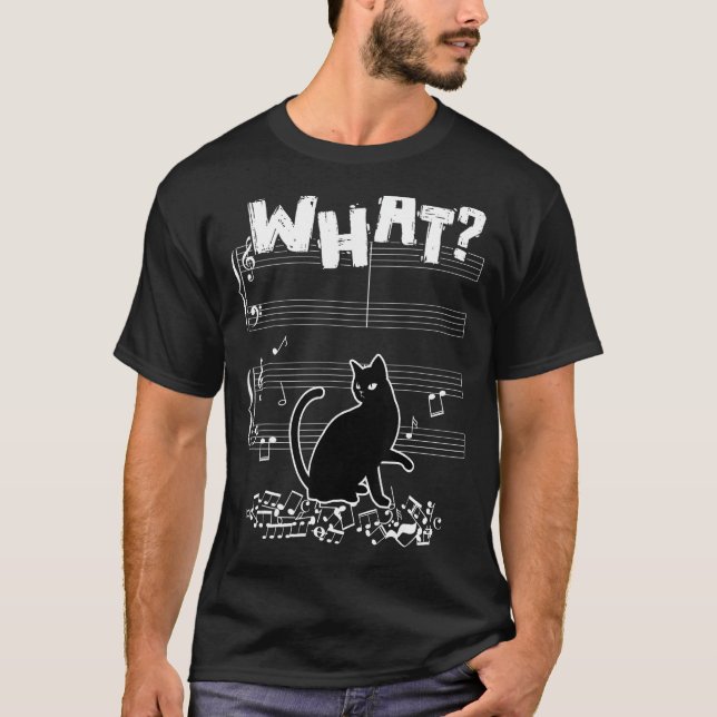 Camiseta Cat Que Engraçado Música Cat Nota (Frente)
