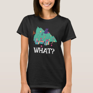 Camiseta Cat Que Gato Preto Com Árvore De Natal