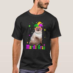 Camiseta Cat Ragdoll Mask Mardi Gras Carnavais