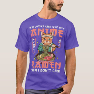 Camiseta Cat Ramen Bowl Anime japonês Noodles Kawaii Neko
