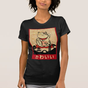 Camiseta Cat Ramen Bowl Anime japonês Noodles Kawaii Neko