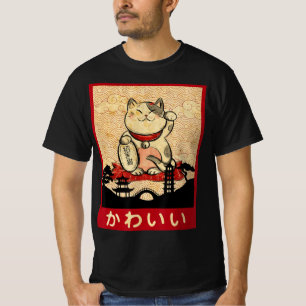 Camiseta Cat Ramen Bowl Anime japonês Noodles Kawaii Neko