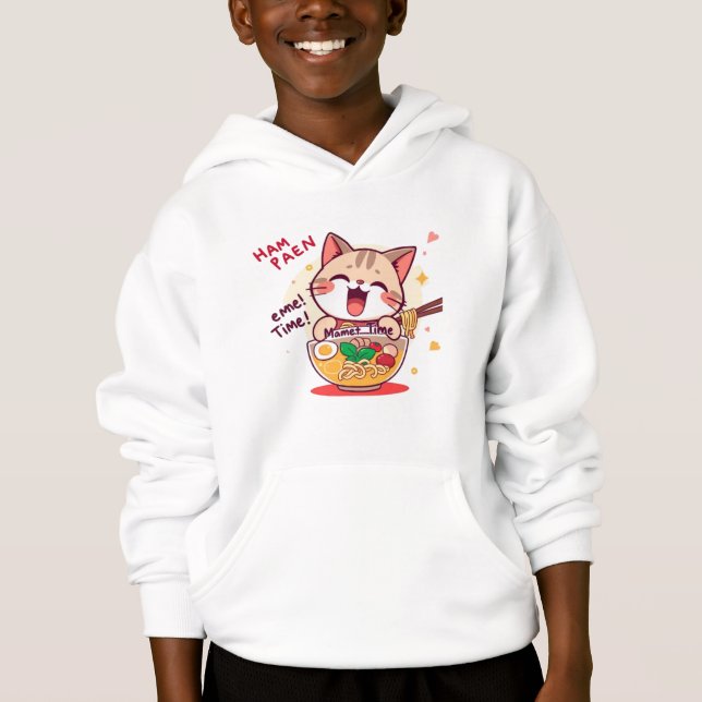 Camiseta Cat Ramen Japonês Engraçado (Frente)