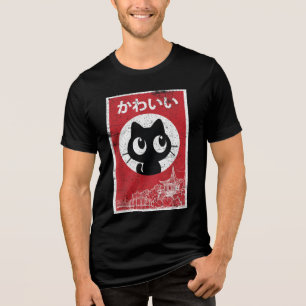 Camiseta Cat Ramen Japonês Engraçado Gráfico Kawaii Anime G