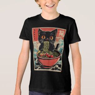 Camiseta Cat Ramen Japonês Engraçado Gráfico Kawaii Anime G