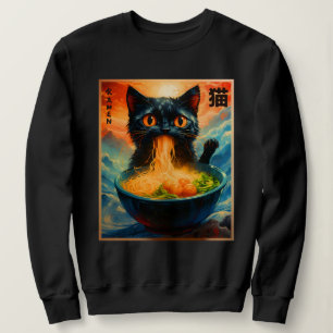 Camiseta Cat Ramen Japonês Kawaii Cat Anime Cat Ramen
