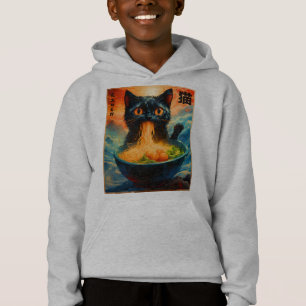 Camiseta Cat Ramen Japonês Kawaii Cat Anime Cat Ramen