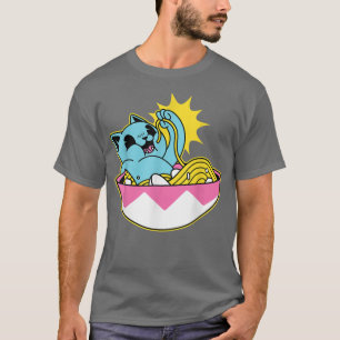 Camiseta Cat Ramen Kawaii Animes Mulheres Crianças