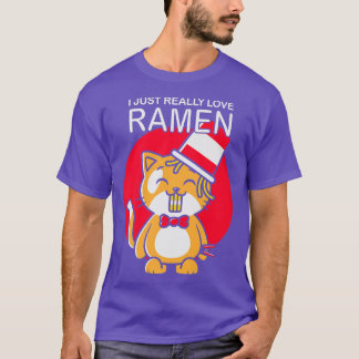 Camiseta Cat Ramen Lover Eu realmente amo Ramen Japonês