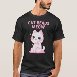 Camiseta Cat Reads Meia Gato Gato Gato Gato Gato Gato Piada