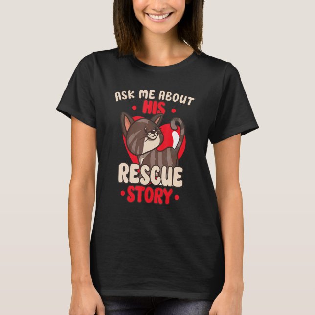 Camiseta Cat Rescue Animal Rights Rescue Cat Adoption (Frente)