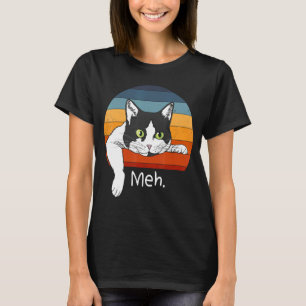 Camiseta Cat Retro Vintage Cat. Meh para Introdução