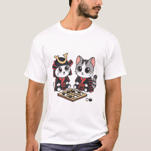 Camiseta Cat Samurais Go - Conselho Game Baduk