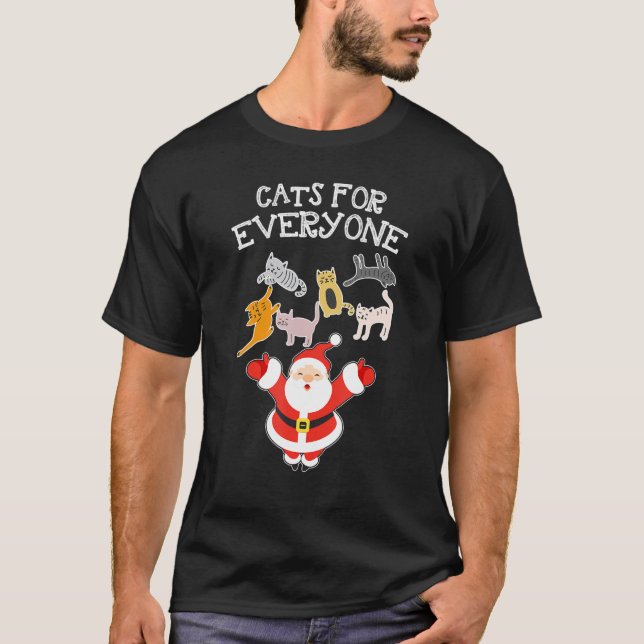 Camiseta Cat Santa Claus Christmas Present For Everyone X M (Frente)