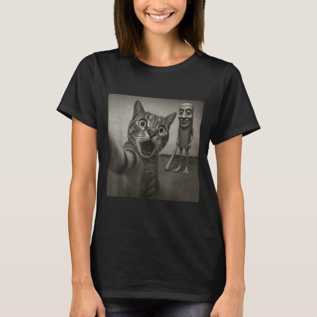 Camiseta Cat Selfie Tung Tung Tung Sahur Italian Brainrot F (Frente)