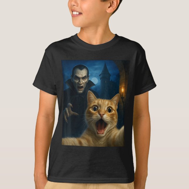Camiseta Cat Selfie With A Vamre Funny Cat  (Frente)