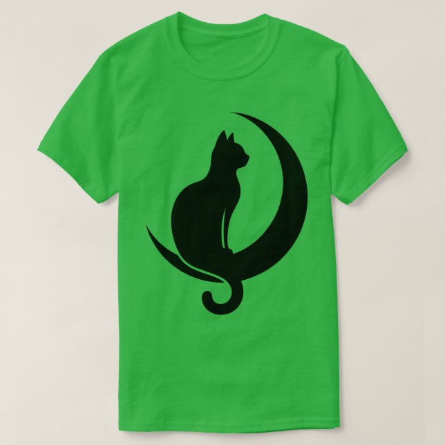 Camiseta Cat Sentado na Lua Crescente (Frente do Design)