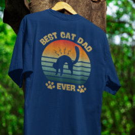 Camiseta Cat-Shirt Men Best Cat Dad Ever Funny