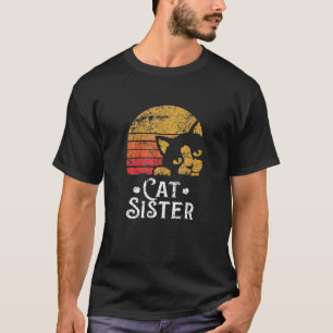 Camiseta Cat Sister Vintage Oitenta Estilo Cat Retro Distra