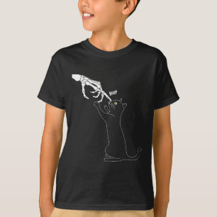 Camiseta Cat Skeleton Boop Cat Nose Dia de as Bruxas engraç